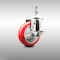Service Caster 4 Inch 316SS Red Polyurethane Swivel 3/8 Inch Threaded Stem Caster with Brake SCC-SS316TS20S414-PPUBRED-TLB-381615 - alternate 4
